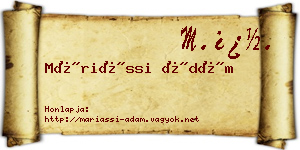 Máriássi Ádám névjegykártya